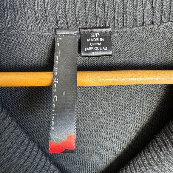 Le Temps des‎ Cerises Long Sleeve Cowl V-Neck Sweater Dress Greenish-Gray Small - Picture 5 of 15